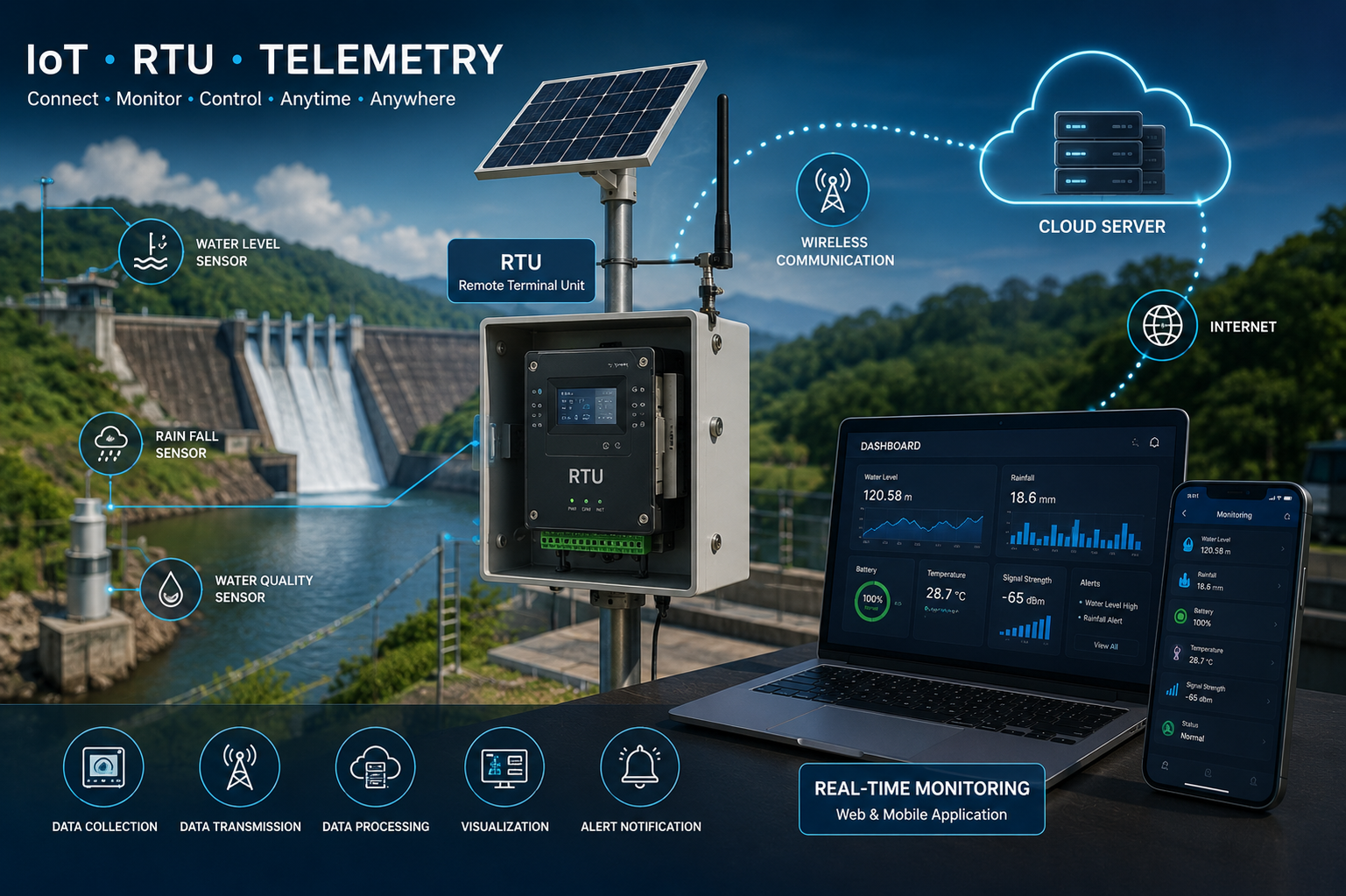 IoT RTU Telemetry real-time monitoring system